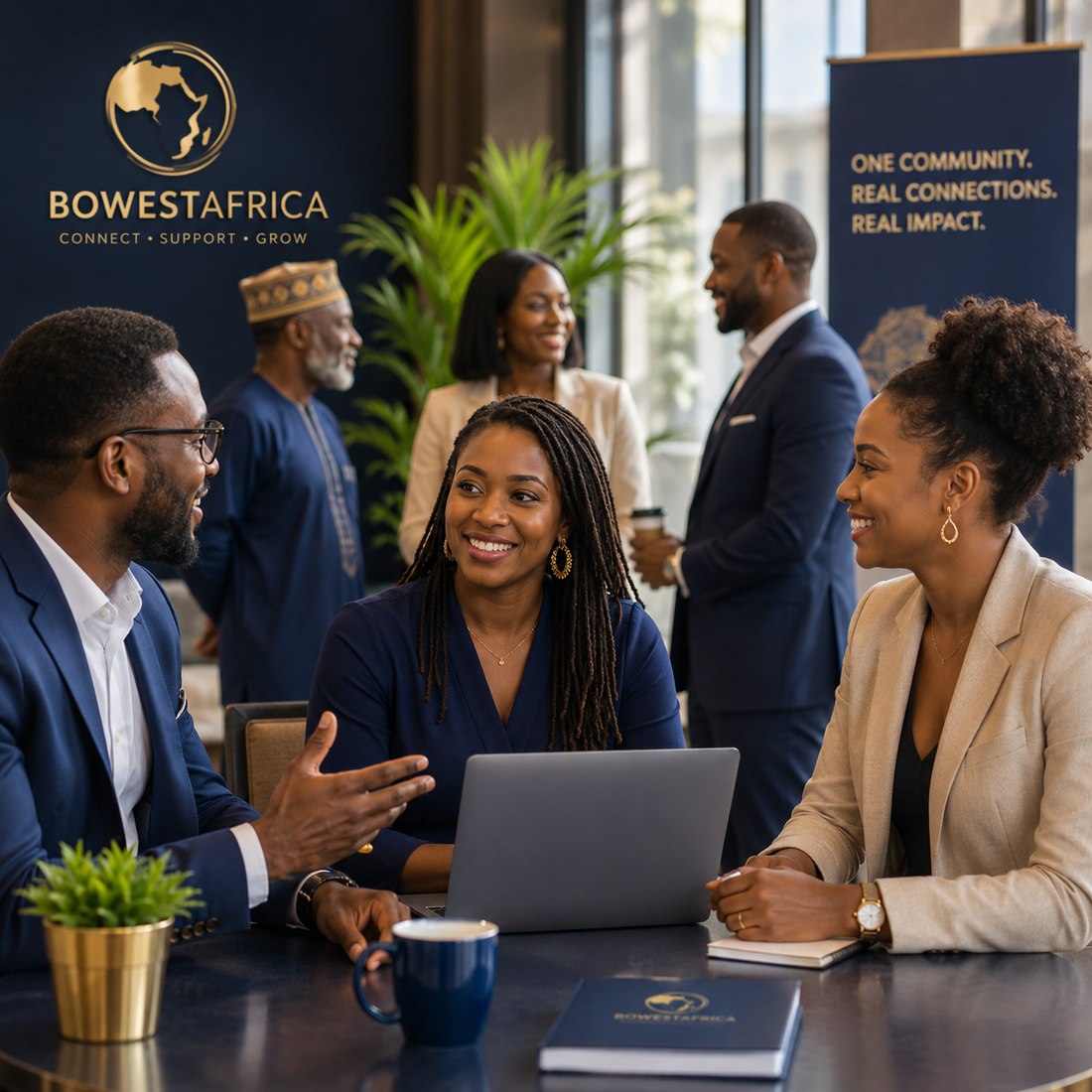 BOWestAfrica members connecting at a professional networking event.