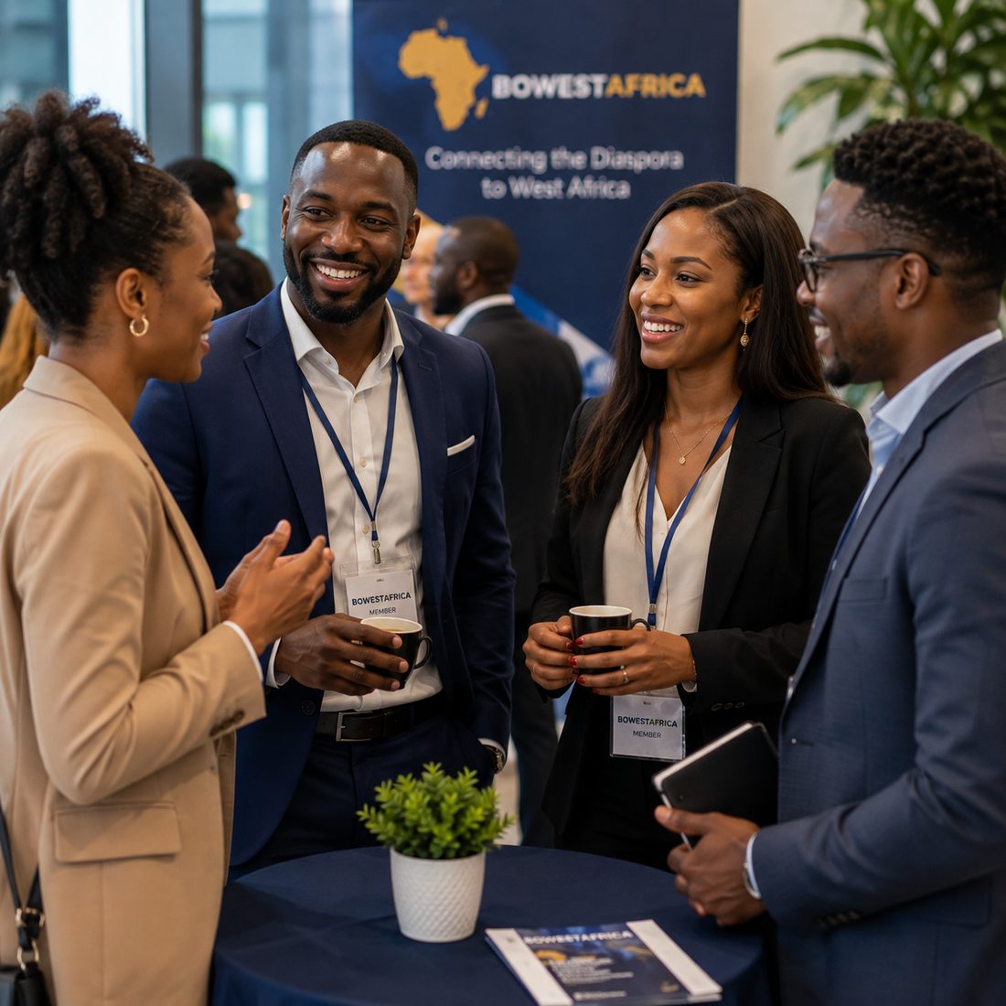 BOWestAfrica members connecting at a professional networking event.