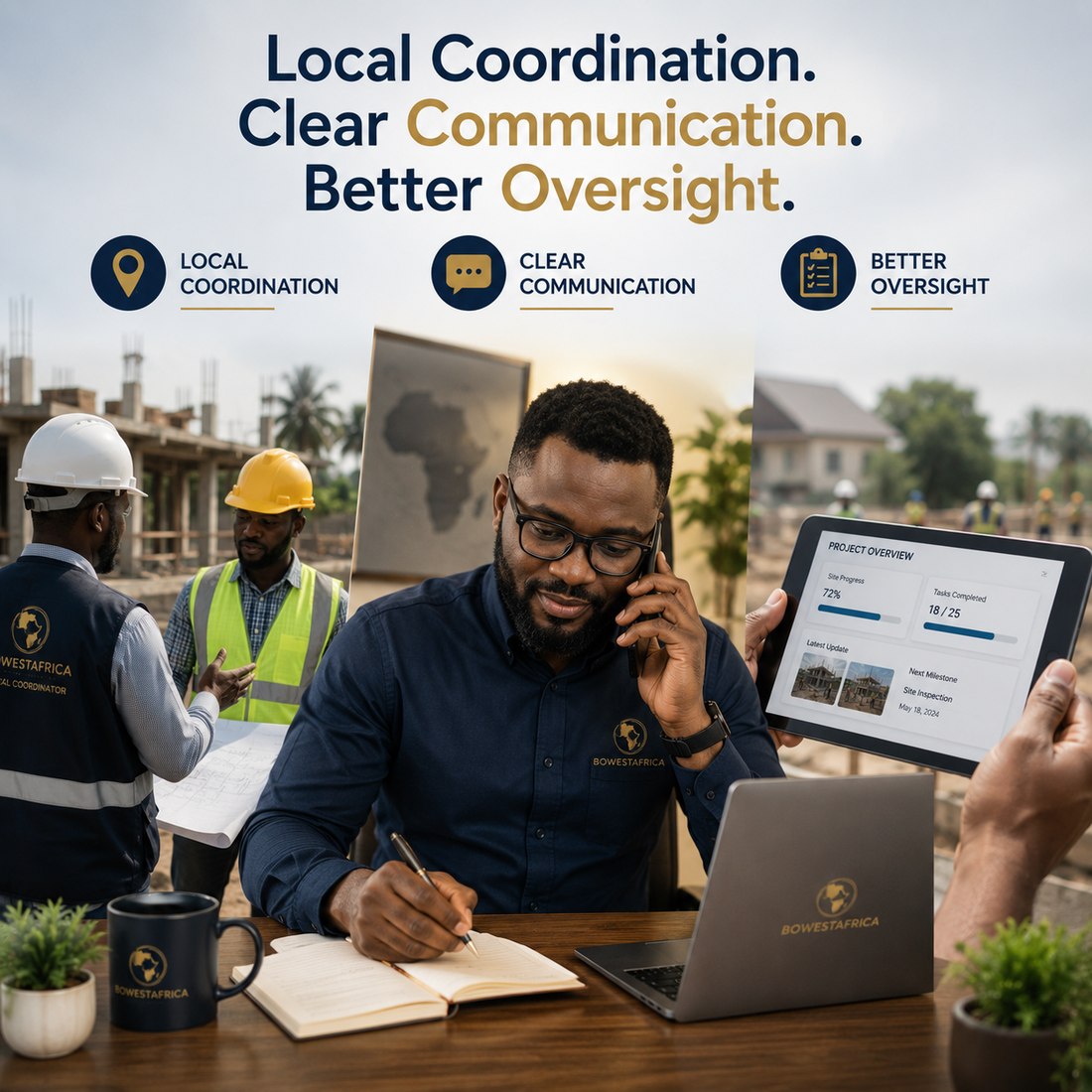 BOWestAfrica Project Management — local coordination, clear communication, better oversight.