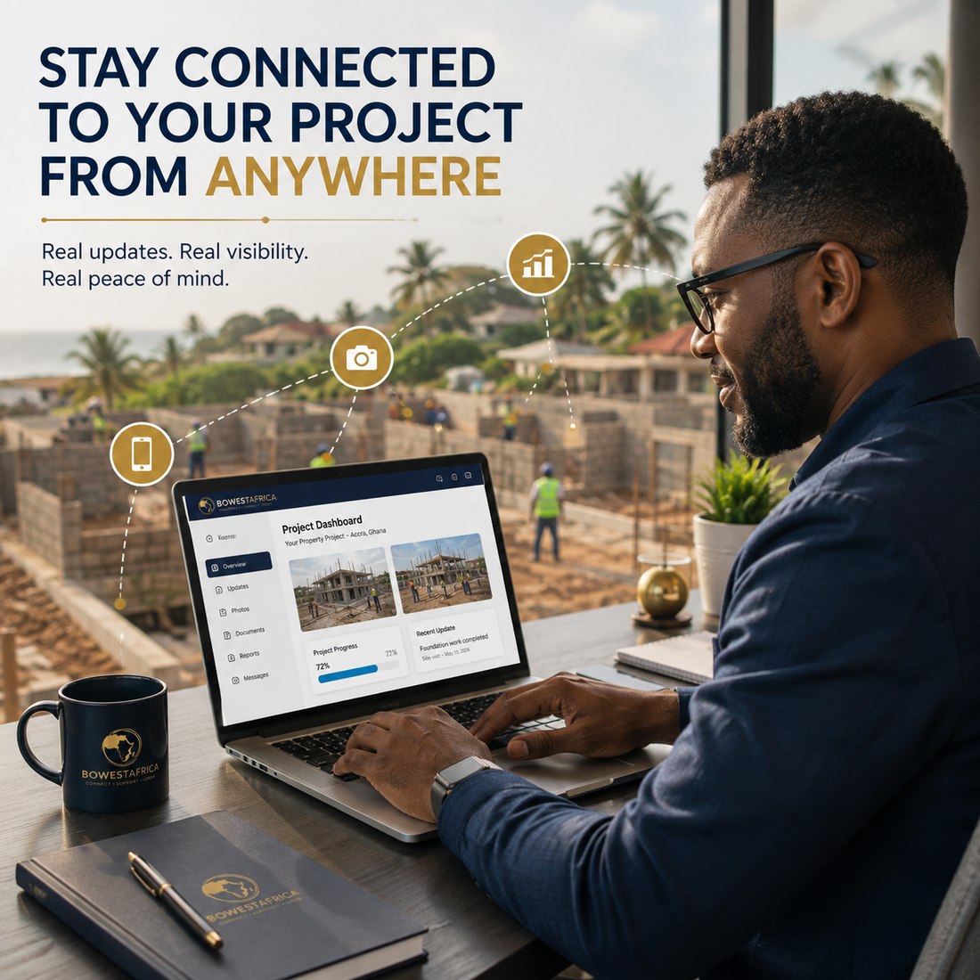 BOWestAfrica Project Supervision — stay connected to your project from anywhere.